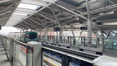 高雄捷運紅線向北推進 RK1岡山車站路段進行單列車行車測試